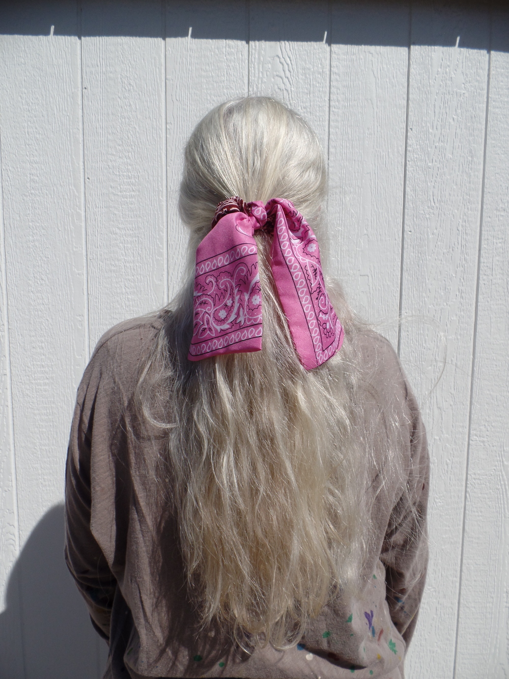 Hand Crafted Bandana Bow HAIR Tie BURGUNDY